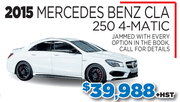  2015 Mercedes benz CLA 250 4-matic in Toronto